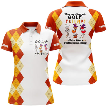 Personalisierte Halloween Flamingo Golfshirt - Wir sind mehr als nur Golf-Freunde, wir sind wie eine kleine Gang! N3840