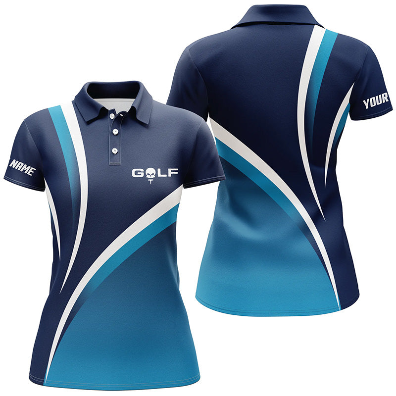Individuelles Damen Golf Polo-Shirt in Blau – Stilvoll und Funktional N6510