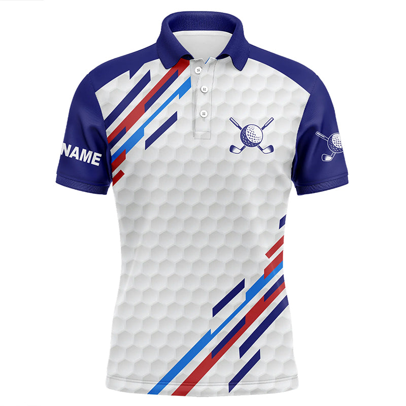Personalisierte Herren Golfpoloshirts in Weiß und Blau – Individuelle Golfmode für Stil und Komfort N7119