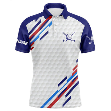 Personalisierte Herren Golfpoloshirts in Weiß und Blau – Individuelle Golfmode für Stil und Komfort N7119
