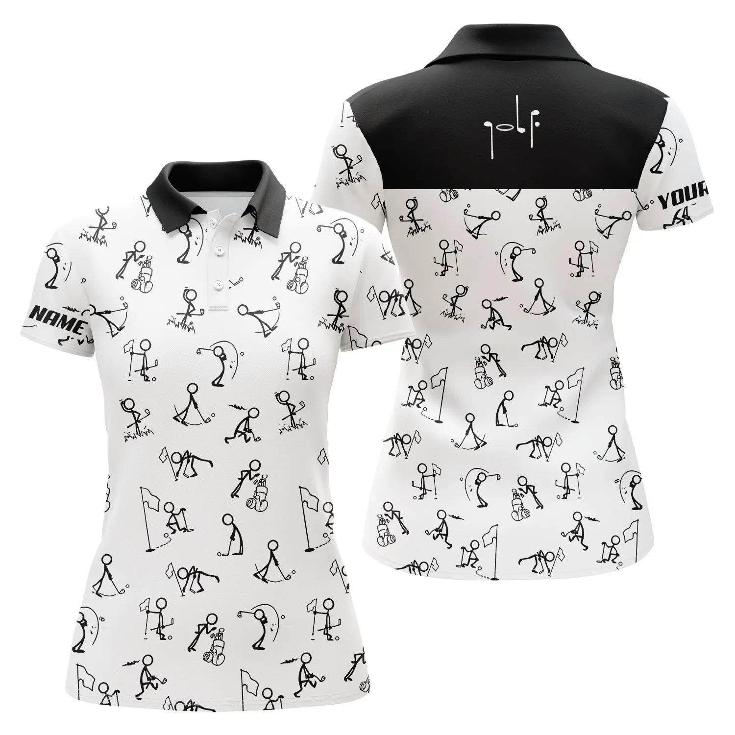 Personalisierte Damen Golf-Polo-Shirts mit witzigem Golf-Design – Elegante Golfbekleidung für Frauen N4692