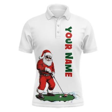 Lustiges Weihnachts-Golfpoloshirt für Männer mit individuellem Namen – Perfekte Golfgeschenke für Weihnachten N8997