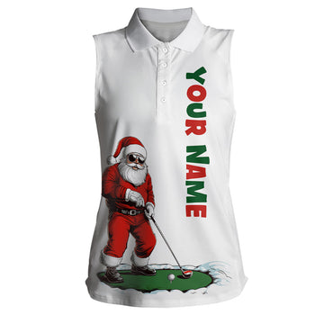 Lustiges Weihnachts-Golf-Polo für Santa mit individueller Namensgravur – Perfektes Geschenk für Golfer zu Weihnachten N8997