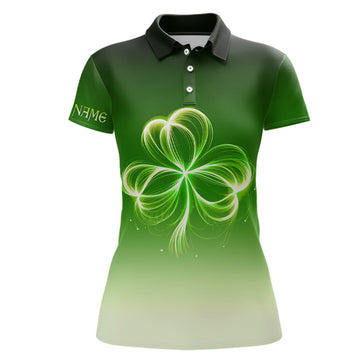 Frauen Golf Polo mit individuellem Farbverlauf in Grün – Glücksklee für den St. Patrick's Day N7198