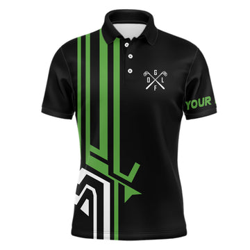 Individuelle Herren Golf Poloshirts in Schwarz - Team Golfshirts | Herren Golf Poloshirts in Grün N7098