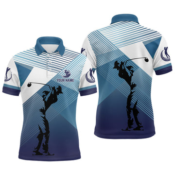 Individuelle Herren Golf Poloshirts mit abstraktem blauen Hintergrund – Perfekt für Ihr Team! N7075