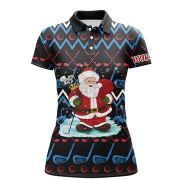 Frauen Santa Golfclubs Hässliches Weihnachts-Polohemd - Individuelle Golfoberteile - Golfgeschenke L1041
