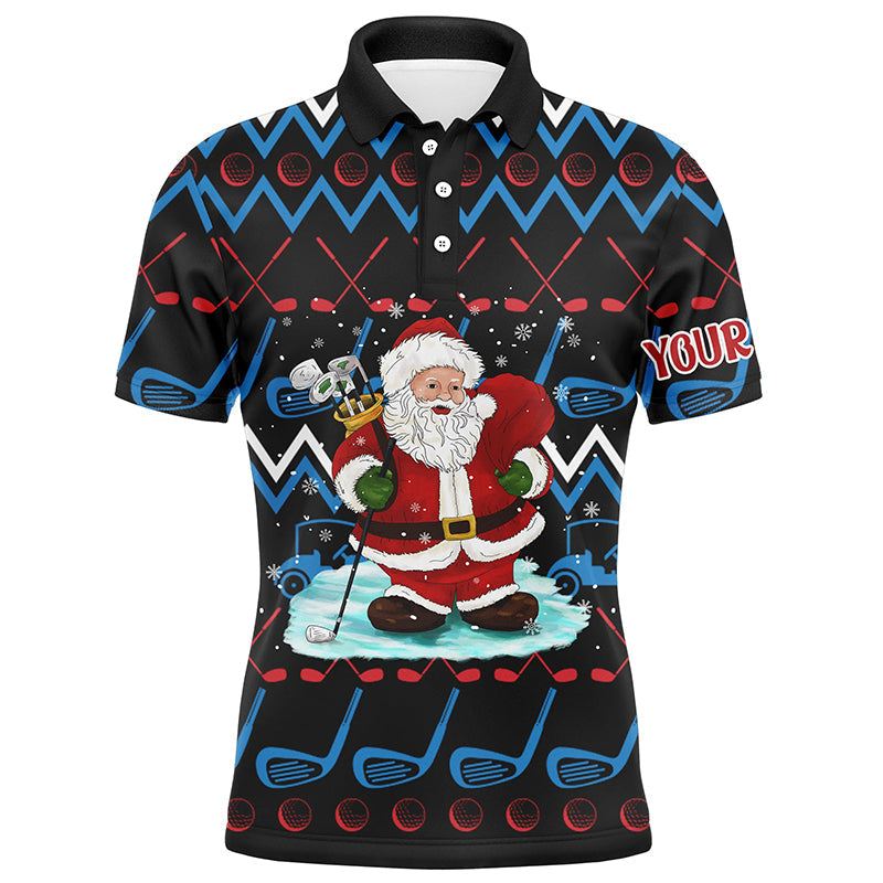 Weihnachtliches Golf Polo-Shirt für Herren - Individuelle Santa Golf Clubs Designs - Perfekte Geschenkidee für Golfspieler L1041
