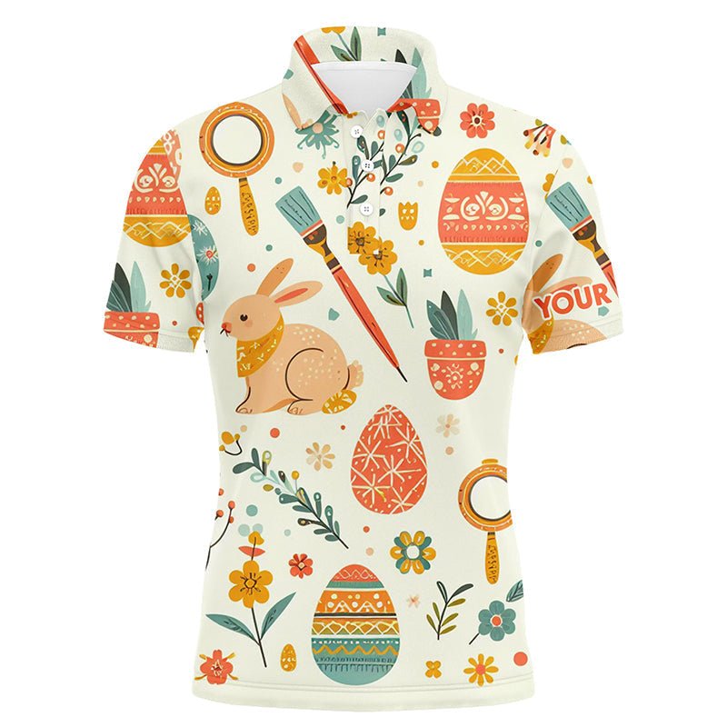 Frohe Ostern: Bunte Golf-Polo-Shirts für Männer mit Eier- und Hasen-Motiv | Lustige Golf-Geschenke für Herren L1333