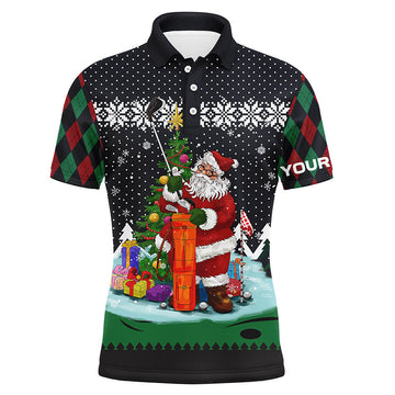Weihnachtliches Argyle-Muster Golf-Polo für Herren L1023