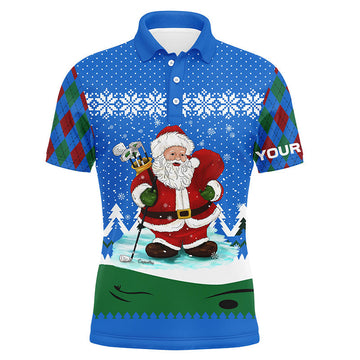 Weihnachtliches Golf-Santa Polo-Shirt für Herren - Individuelle Golfshemden & Geschenke für Golfer L1024