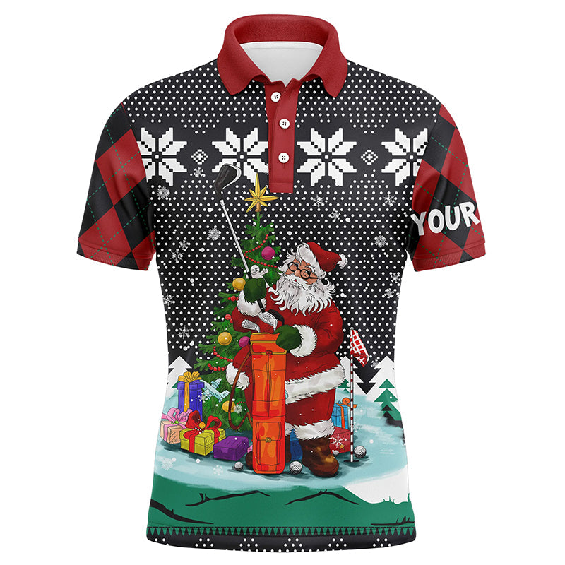 Witziges Weihnachts-Polo-Shirt für Golfer – Individuelles Argyle-Design als perfektes Geschenk für Golf-Enthusiasten L1027