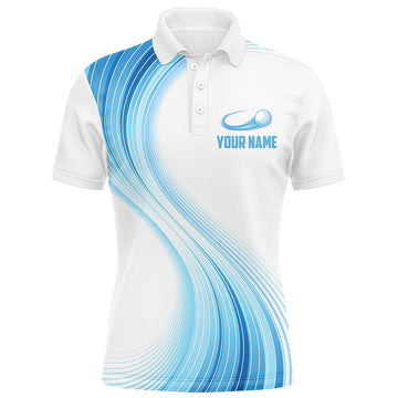 Personalisierte Herren Golf Polo Shirt in Blau-Weißem Farbverlauf - Perfektes Geschenk für Golfer L1317