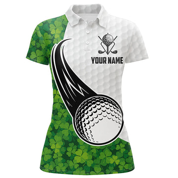 Grünes Golf-Polo-Shirt mit Kleeblatt - Individuelles Damen-Golfshirt - Perfektes Geschenk für Golferinnen L1481
