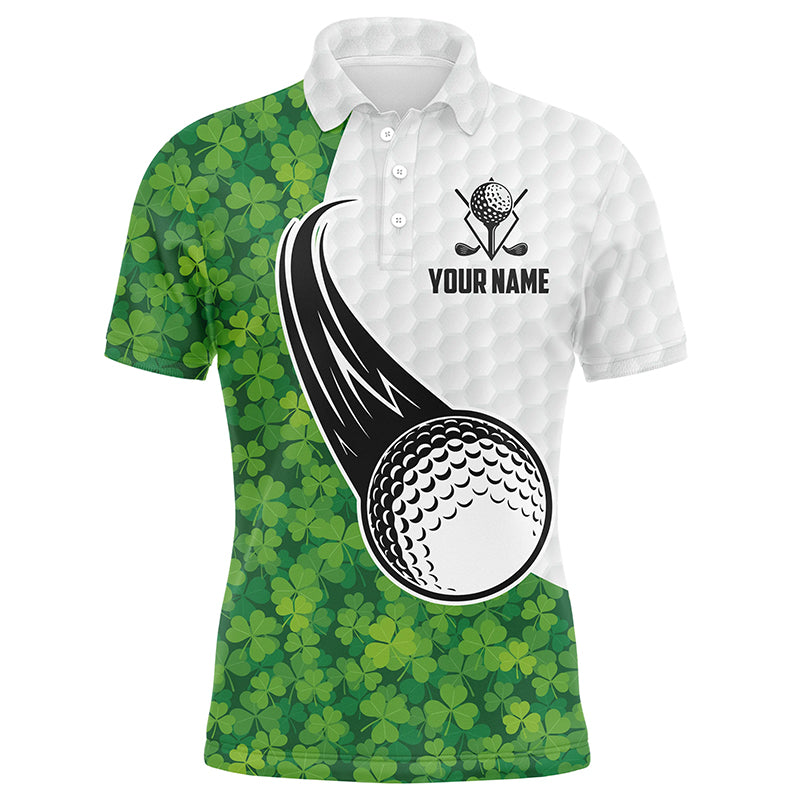 Grünes Golf-Polo für Herren mit Kleeblatt-Motiv - Ideal als Golfgeschenk zu St. Patrick's Day L1481