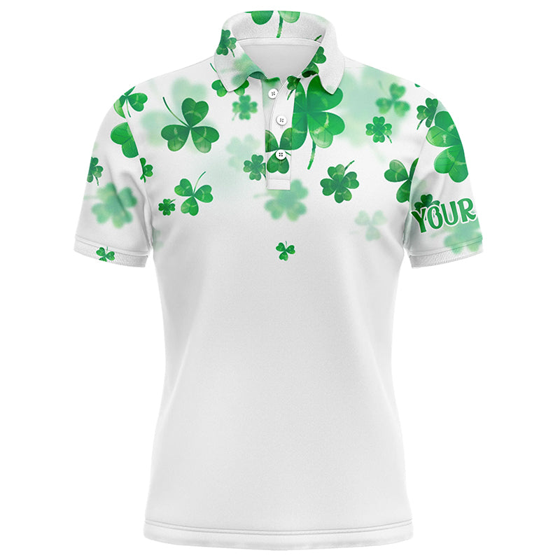 Stylisches grünes Golf-Polohemd mit Kleeblatt-Motiv für Herren - Individuell gestaltetes Golfshirt für einen lässigen Look L0989