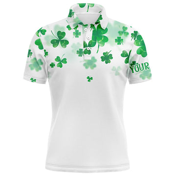 Stylisches grünes Golf-Polohemd mit Kleeblatt-Motiv für Herren - Individuell gestaltetes Golfshirt für einen lässigen Look L0989