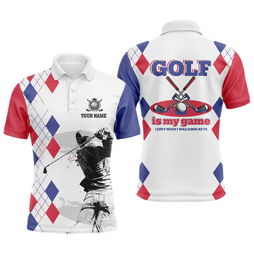 Personalisierbares Herren-Golfpolo mit Argyle-Muster L0213