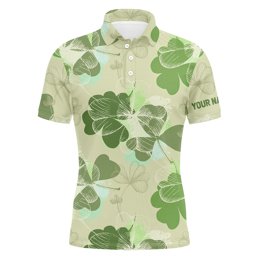 Herren Vintage 3D Kleeblatt Polo-Shirt für den St. Patrick's Day - Individuelles Golfgeschenk L1264