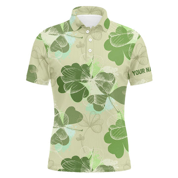 Herren Vintage 3D Kleeblatt Polo-Shirt für den St. Patrick's Day - Individuelles Golfgeschenk L1264