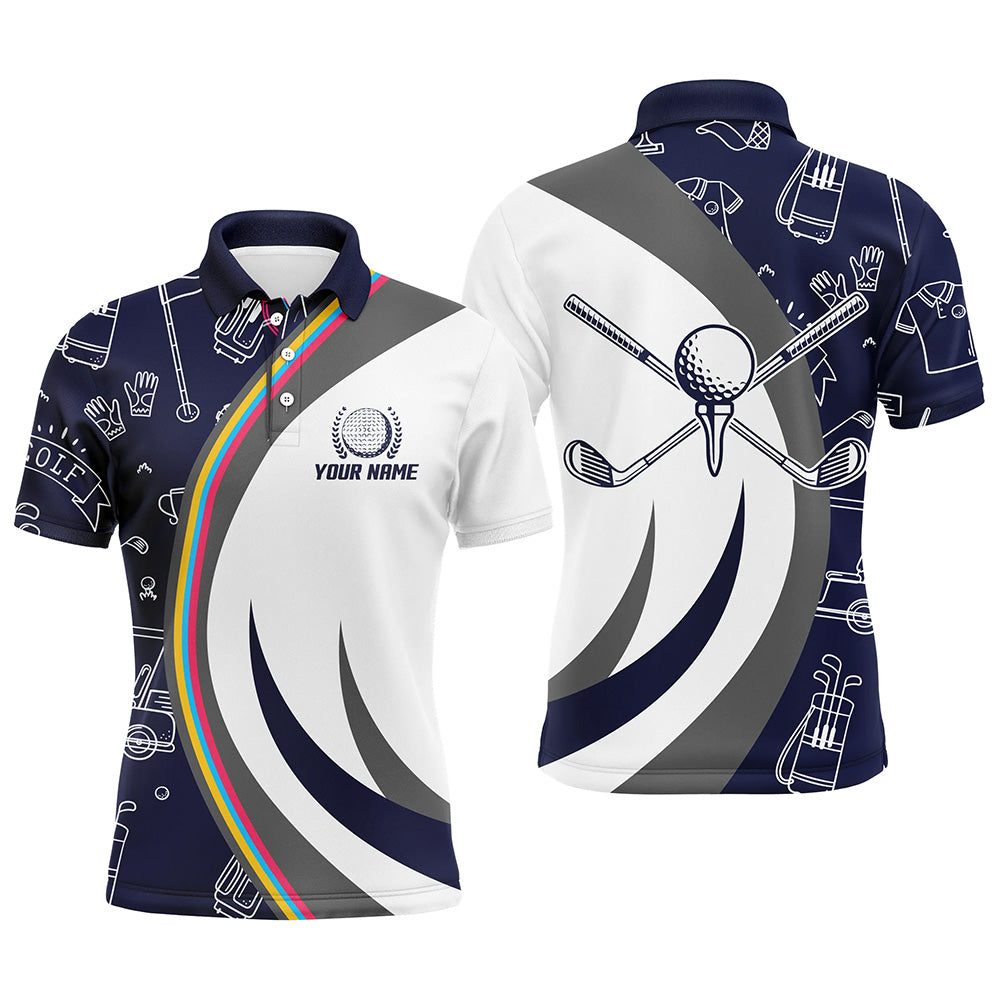 Individuelles Herren Golf Polo Shirt in Marineblau mit Namen L0097