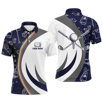 Individuelles Herren Golf Polo Shirt in Marineblau mit Namen L0097