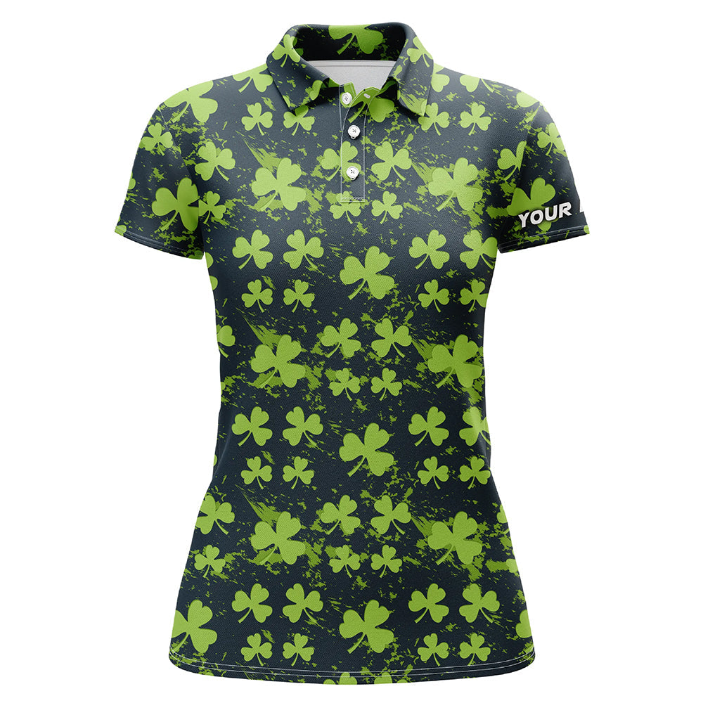 Personalisierte Wasserfarben Glücksklee Polo-Shirt für Damen zum St. Patrick's Day L1329
