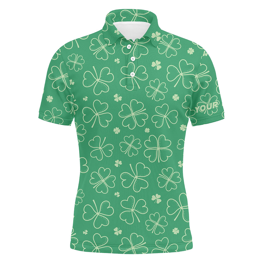 Personalisierte Golf-Polo-Hemd für Herren mit grünen Kleeblättern – Perfekt für den St. Patrick's Day | Tolles Golfgeschenk L1330