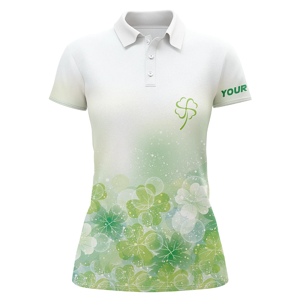 Modisches Polo-Shirt für Damen mit grünem Kleeblatt-Silhouette – Ideales Golfgeschenk zum St. Patrick's Day L1331