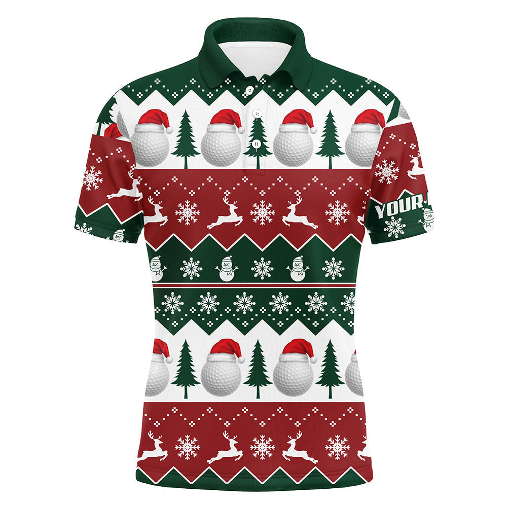 Personalisierte Weihnachts-Golfpoloshirts für Herren - Festliches Santa-Design L0459