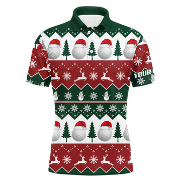 Personalisierte Weihnachts-Golfpoloshirts für Herren - Festliches Santa-Design L0459
