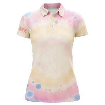 Personalisierte Damen Golf Polo mit Pastell-Tie-Dye - 3D-Druck | Perfekte Golfgeschenke für Frauen L1307