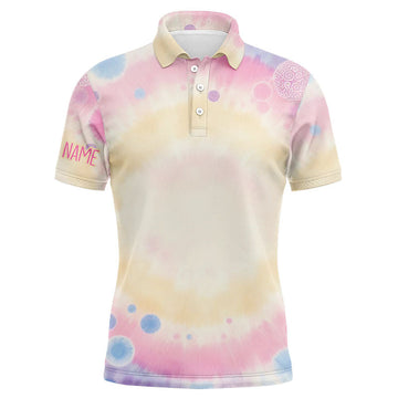 Personalisierte Pastell-Tie-Dye Golf Poloshirts für Herren – Das perfekte Golfgeschenk L1307