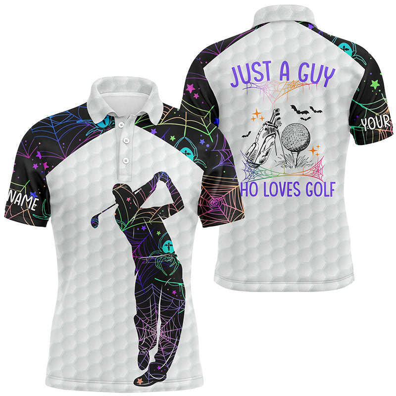 Herren Polo-Shirt mit buntem Spinnennetz-Motiv für Golf L0110