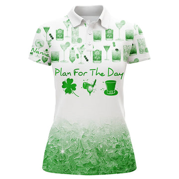 Witziges Damen Golf Polo-Shirt in Wasserfarben-Design für den St. Patrick's Day L1399