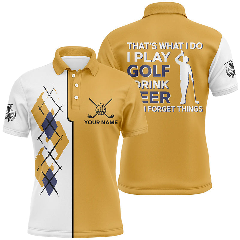 Witziges Gelbes Argyle Golf Polo für Herren – Perfektes Geschenk für Golfenthusiasten L0472