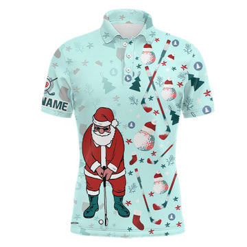 Festliches Golfmuster Polo-Shirt für Herren - Santa Golf Top als Weihnachtsgeschenk L1025
