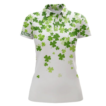 Personalisierte 3D Glücksklee Polo-Shirt für Damen – Stylisches Golfoberteil zum St. Patrick's Day L1017