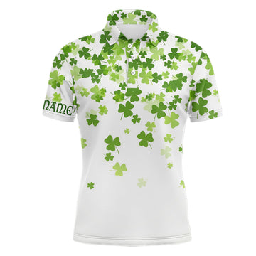 Personalisierbares 3D Grünes Kleeblatt Golf Polo-Shirt für Herren – Perfekt für St. Patrick's Day & als Golf Geschenk L1017