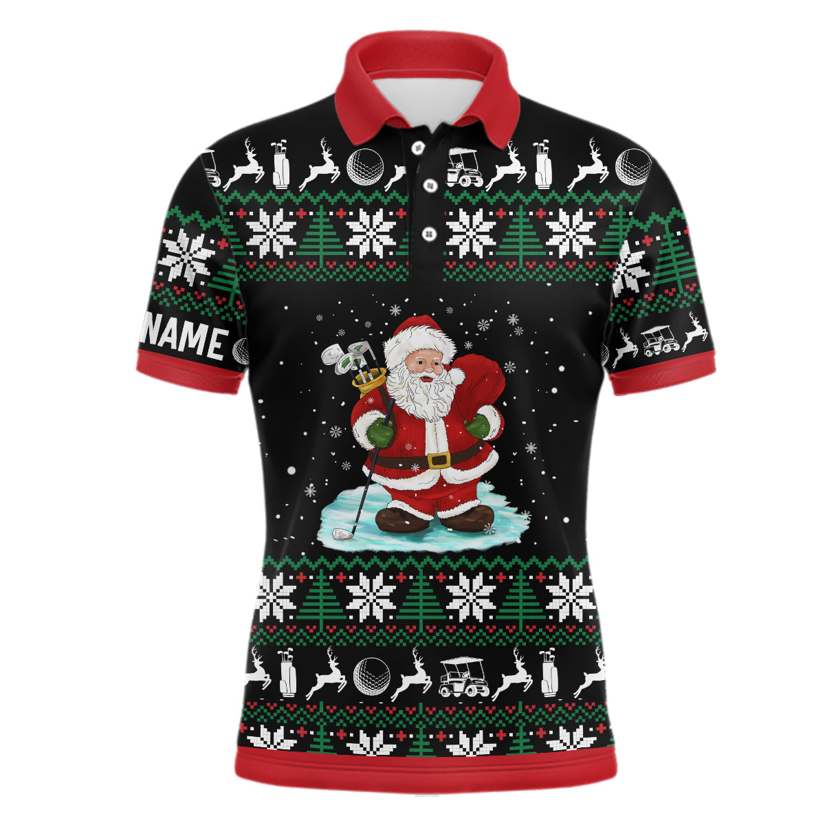 Personalisierte Weihnachts-Polo-Shirts für Herren – Das perfekte Golfgeschenk vom Weihnachtsmann L1042