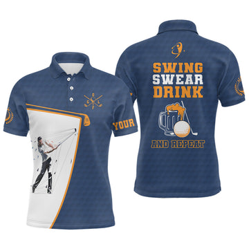 Navy Blaues Herren Golf Poloshirt - Bier Motiv L0530
