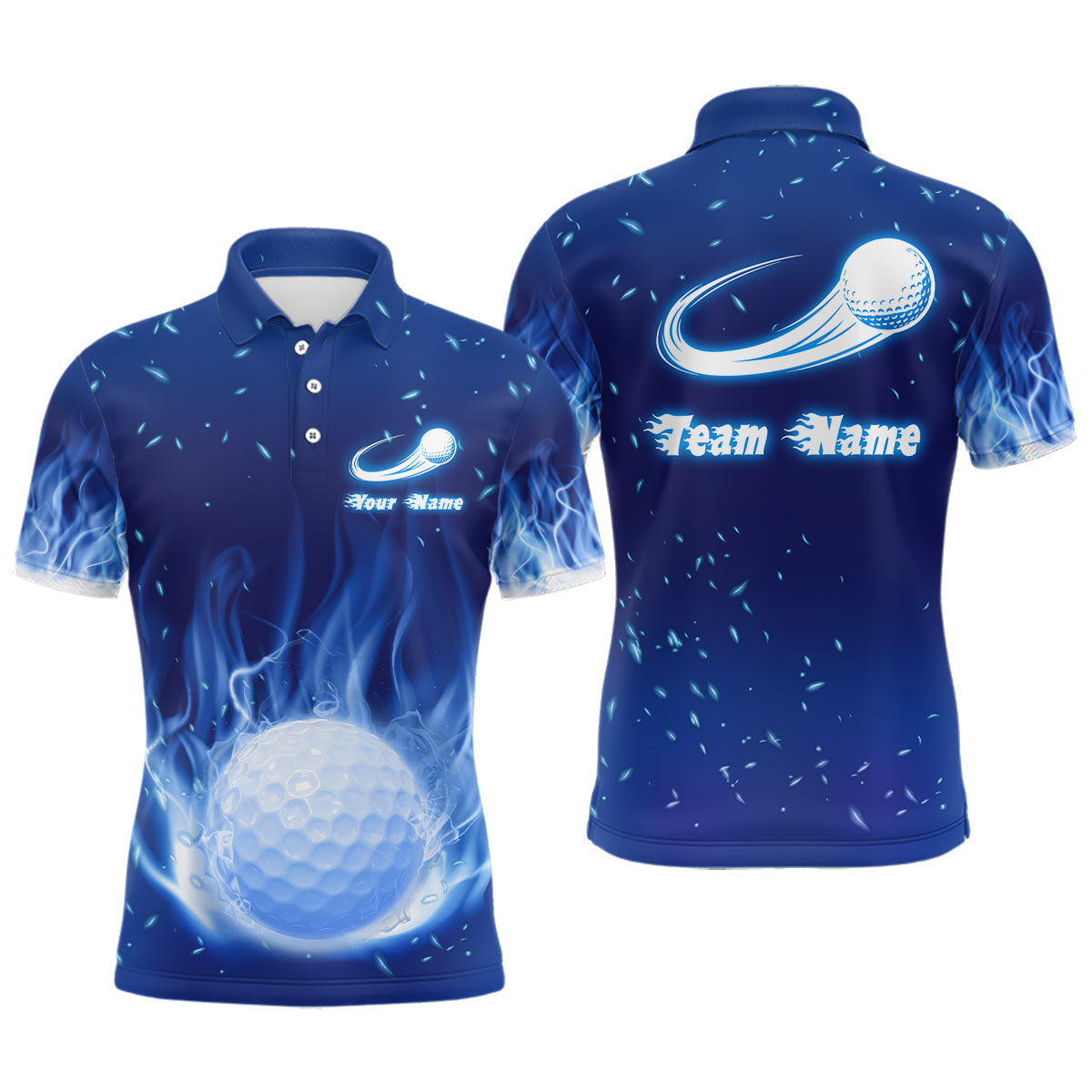 Elegantes Herren-Polo-Shirt mit Golfball-Motiv in Marineblau | Personalisierbare Golfoberteile | Perfekte Golfgeschenke für Männer L1064