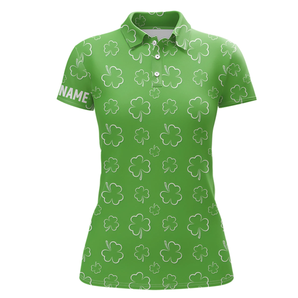 Frauen Golf Polo-Shirt mit grünem Klee - Individuelles Golfshirt für Damen - Perfektes Geschenk zum St. Patrick's Day L1257