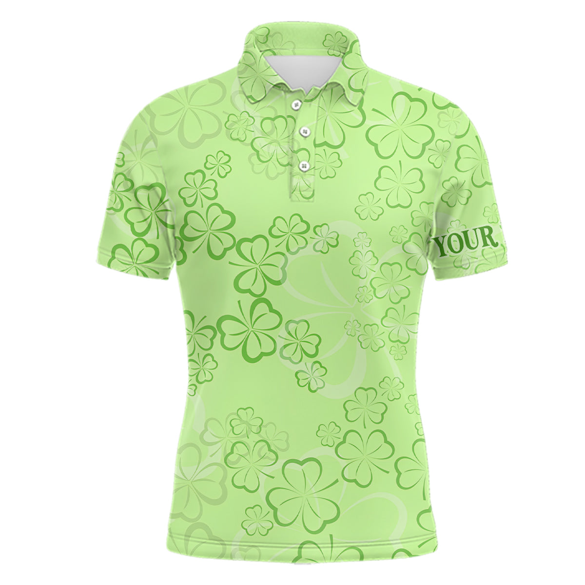 Golf Polo-Shirt für Herren mit Kleeblatt-Motiv - Individuelles Golf-Geschenk zum St. Patrick's Day L1260