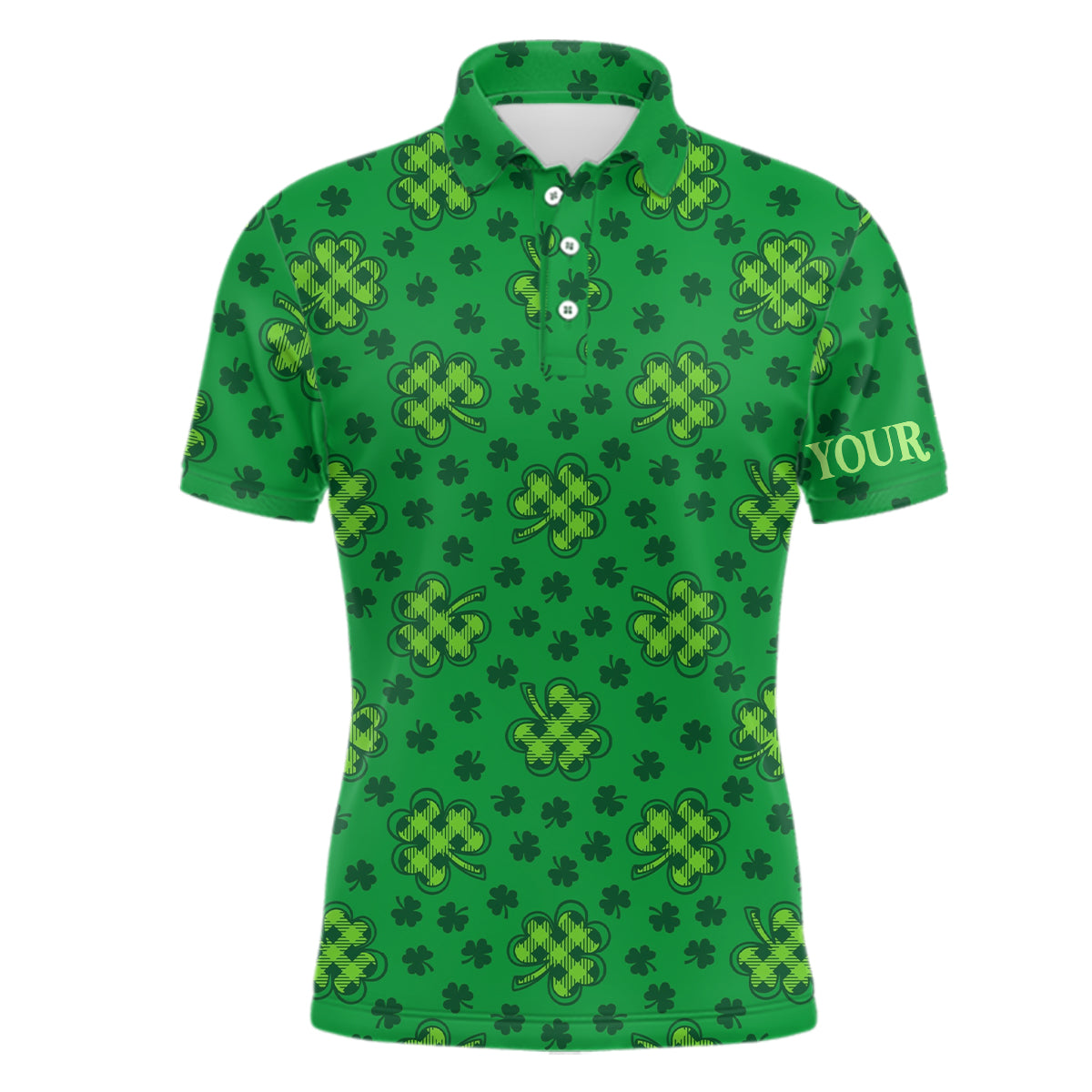 Stylisches Herren Golf Polo-Shirt mit Kleeblatt-Design - Das perfekte Golfgeschenk zu St. Patrick's Day L1261