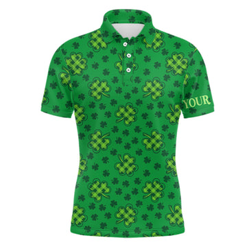 Stylisches Herren Golf Polo-Shirt mit Kleeblatt-Design - Das perfekte Golfgeschenk zu St. Patrick's Day L1261
