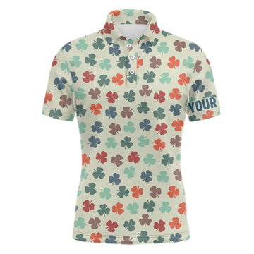 Personalisierte Herren Golf Polo mit lebhaften Kleeblättern – Das perfekte Geschenk zum St. Patrick's Day L1266