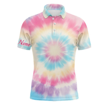 Personalisierte Pastell-Tie-Dye Golfpoloshirts für Herren – 3D-Print Golfoberteil – Perfektes Golfgeschenk L1305