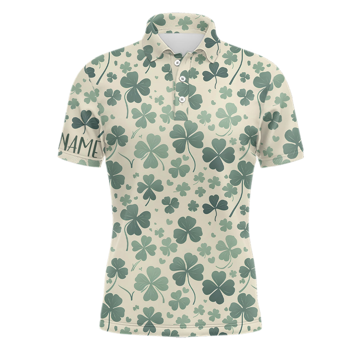 Stylisches Grünes Kleeblatt Herren Golf Polo für den St. Patrick's Day | Individuelles Golfshirt für Männer | Perfektes Golfgeschenk L1312