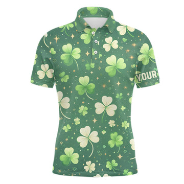 Stylisches Grünes Kleeblatt Polo-Shirt für Herren – Perfektes Golfgeschenk zum St. Patrick's Day L1314